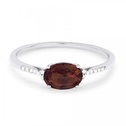 Garnet / Diamond Ring